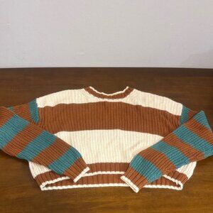 Striped Brown and Teal Sweater